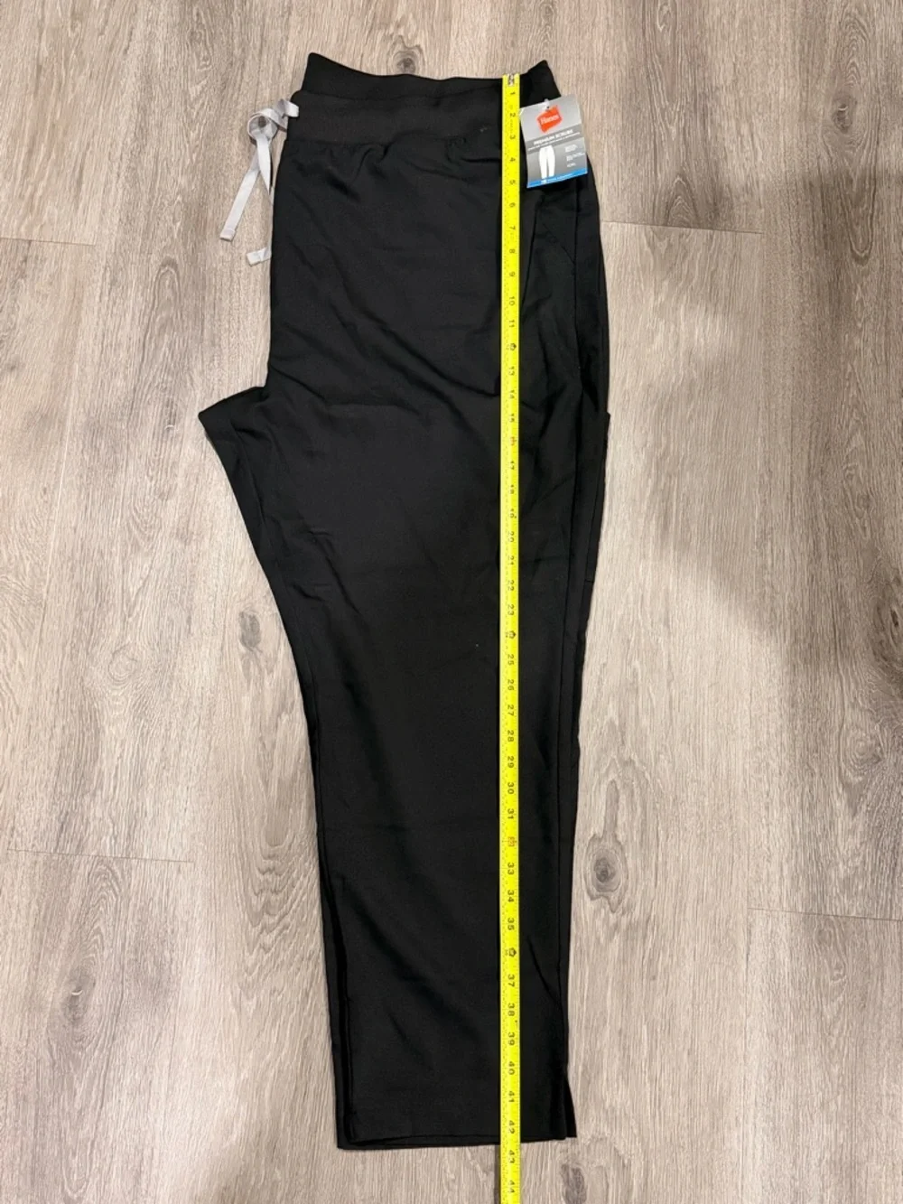 Hanes Unisex Black Men's Jogger Scrub Pants with Contrast Drawstring
